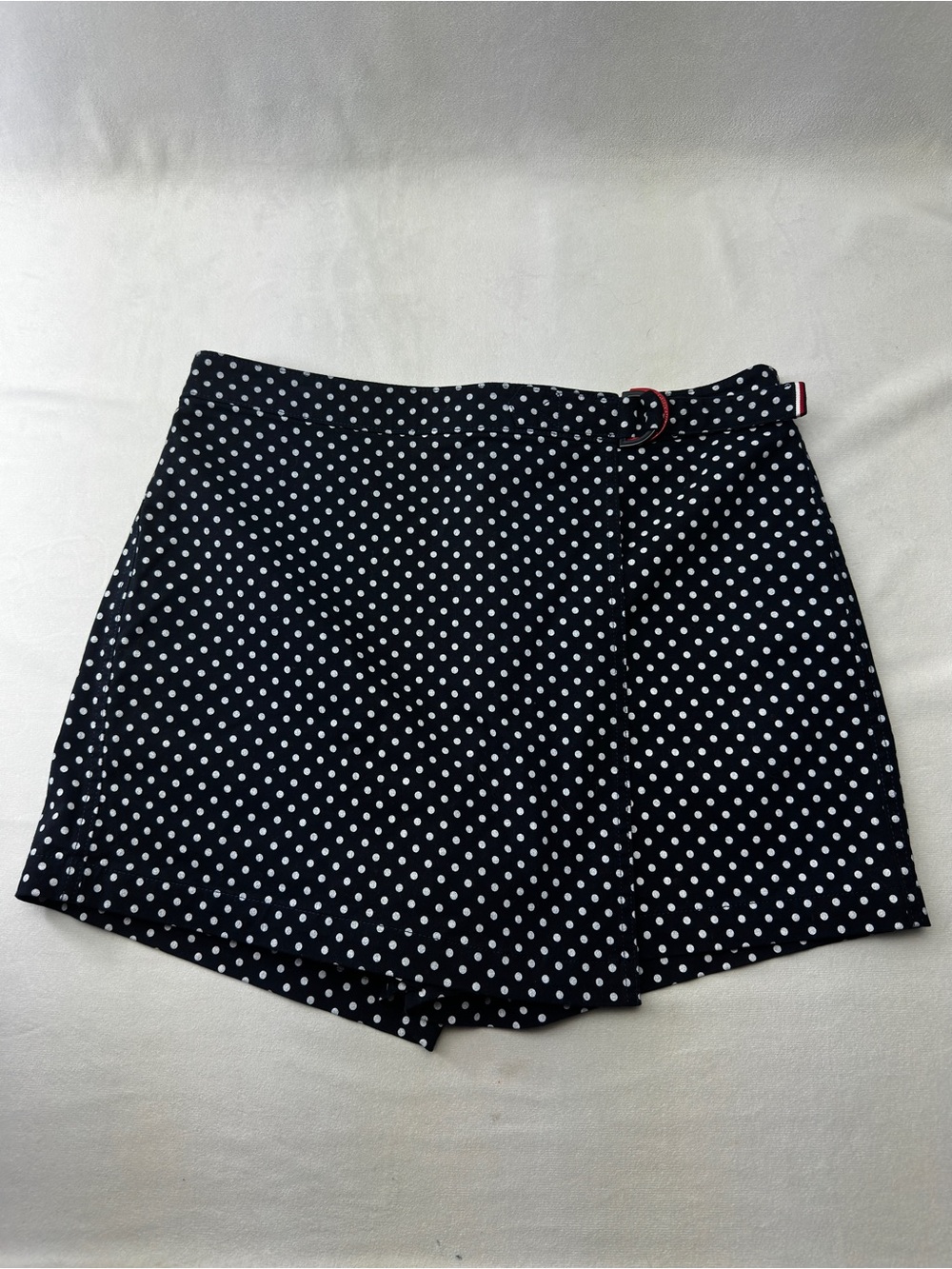Tommy Hilfiger Polka Dot Mini Basic Skort Hollywood Skirt 12 Navy Blue Womens